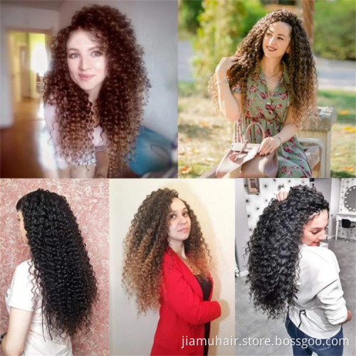 Natural Synthetic Braid Hair Afro Kinky Curls Ombre Color Braiding Hair Deep Wave Crochet Hair Extensions